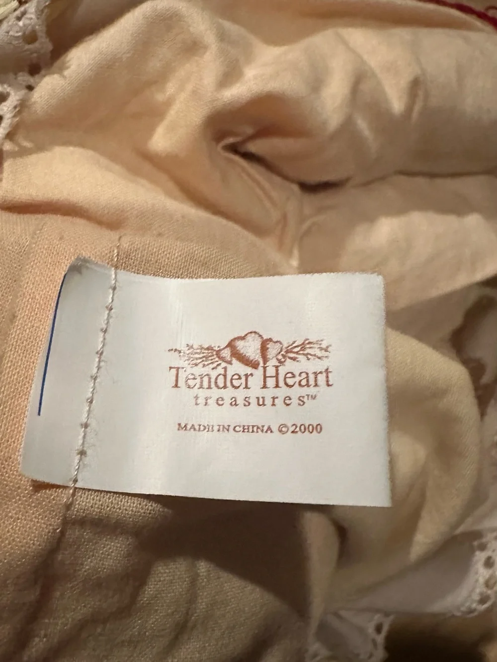 Vintage Tender Heart Treasures Rag Doll with Red Yarn Hair